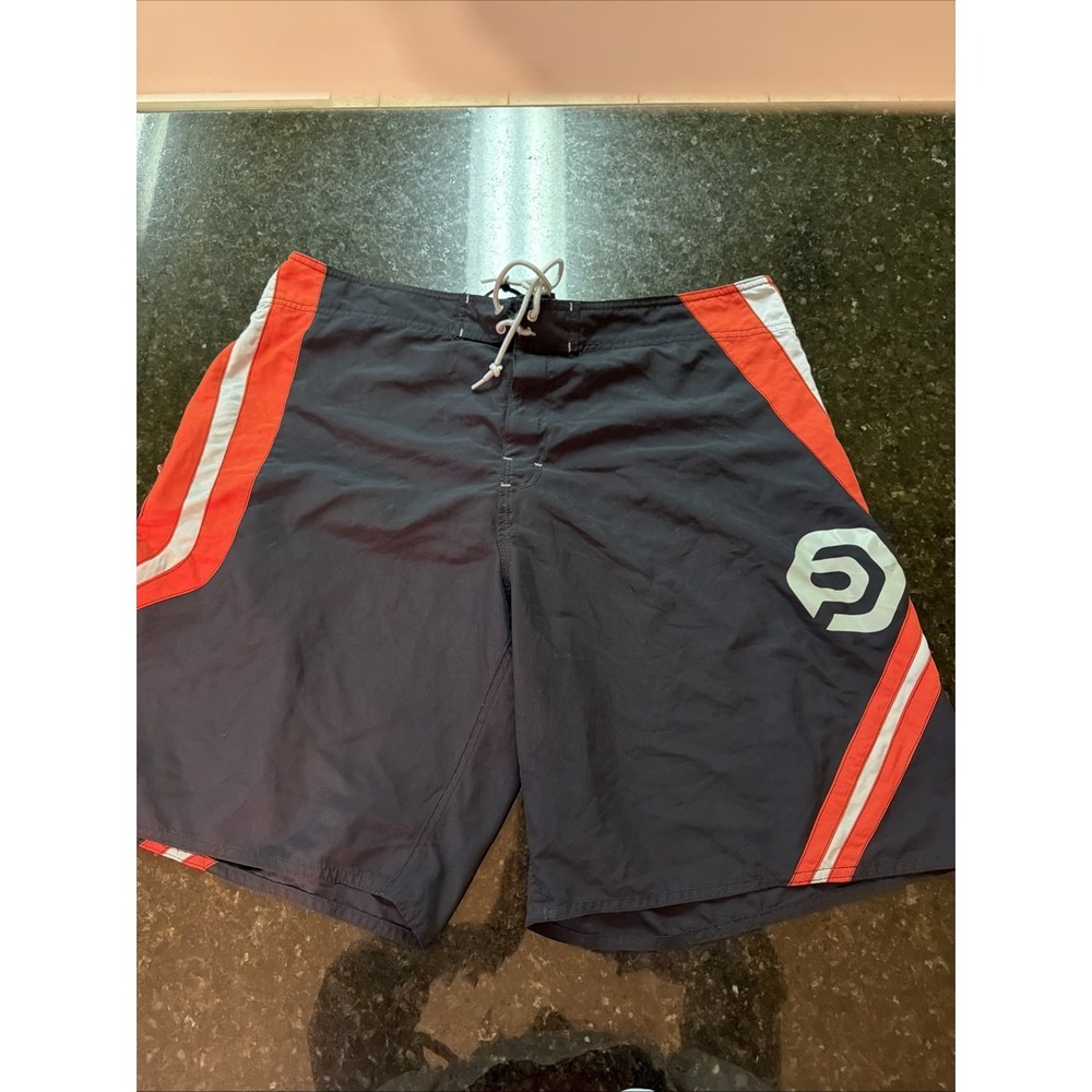 Vintage OP Ocean‎ Pacific Board Shorts Sz 38 Black Red Skater Surfer Swim